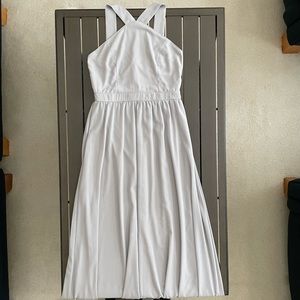 LULUS AIR OF ROMANCE FLOOR LENGTH HALTER V FORMAL MAXI GOWN!!